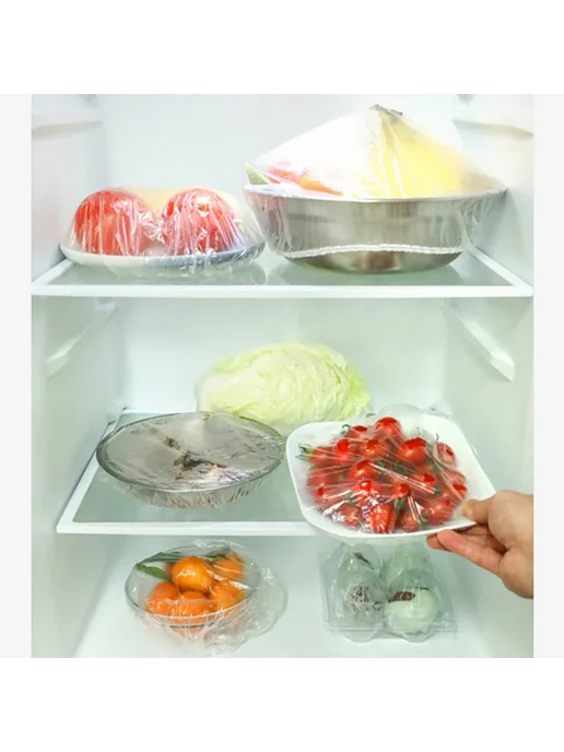 Одноразовые пластиковые крышки для продуктов 1000PCS, 100pcs, 1000 шт, 100 шт, фото 4