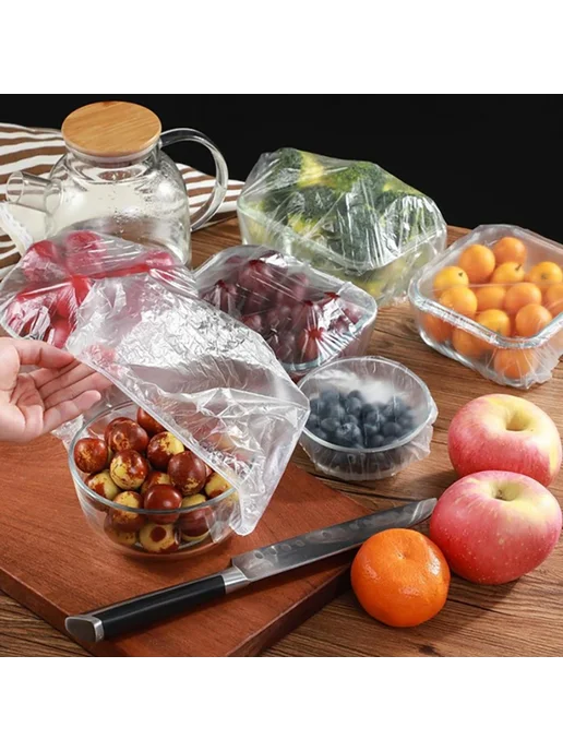 Одноразовые пластиковые крышки для продуктов 1000PCS, 100pcs, 1000 шт, 100 шт, фото 5
