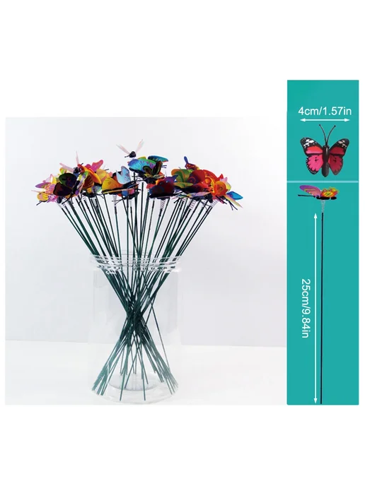 Нет бренда Пластиковые декоративные бабочки для сада 50 шт 24pcs, 50 шт, 24 шт, фото 5