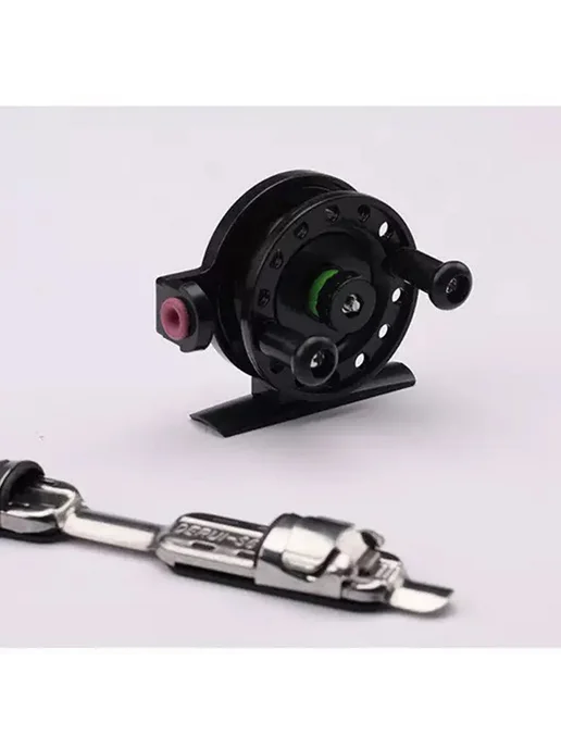 Нет бренда Пластиковая катушка для зимней рыбалки Double Handle 2BB 3p, черный, фото 3