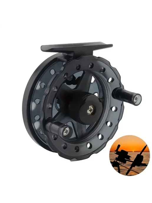 Нет бренда Пластиковая катушка для зимней рыбалки Double Handle 2BB 3p, черный, фото 4