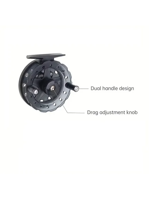 Нет бренда Пластиковая катушка для зимней рыбалки Double Handle 2BB 3p, черный, фото 7