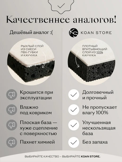 KOAN STORE Коврик для ванной каменный диатомитовый мрамор, серый, фото 5