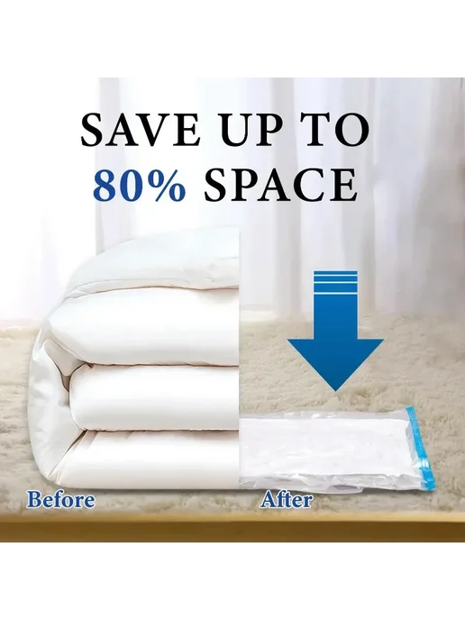 Вакуумные пакеты для хранения 6 штук 30x50cm, 6Pcs Bag-Hand, 6 шт, фото 4