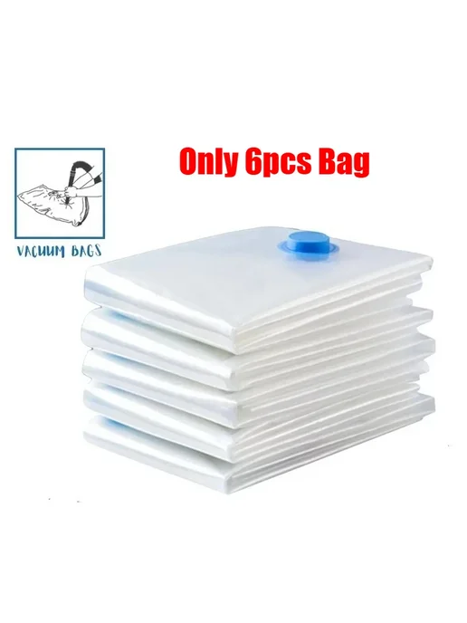 Вакуумные пакеты для хранения 6 штук M, 6Pcs-Vacuum Bag, белый