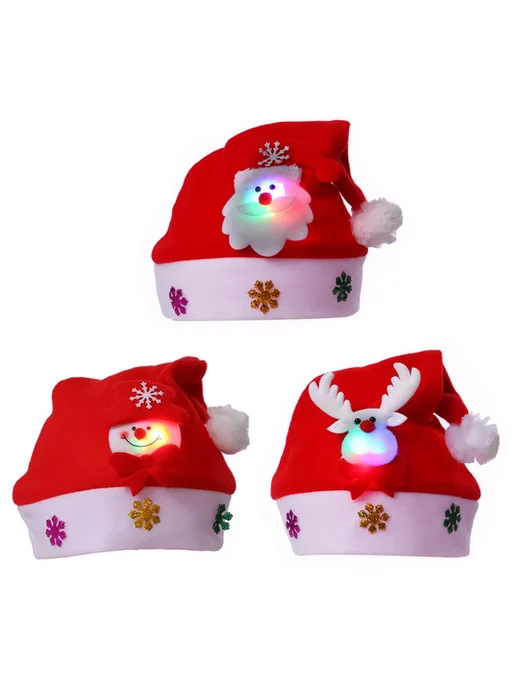 Нет бренда Новогодние шапки Санта Клаус, Снеговик, Лось 10pcs c style, 10 шт, фото 2