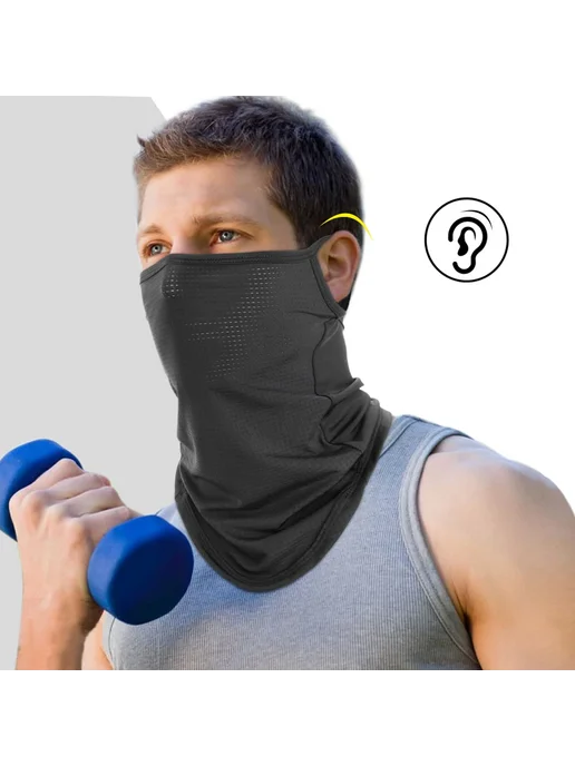 macogear Черная спортивная маска-бандана Summer 01, черный, фото 3