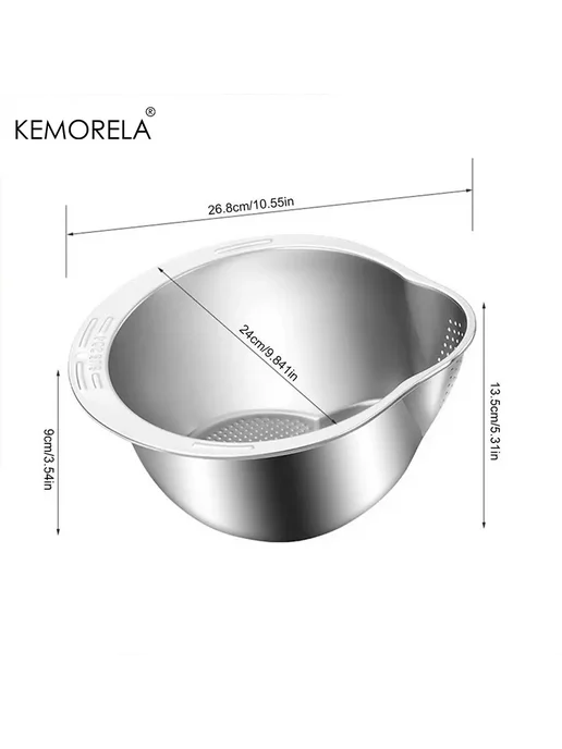 KEMORELA Сито для риса из нержавеющей стали, 26.8x13.5 см, 1PCs, 26.8x13.5 см, 1 шт