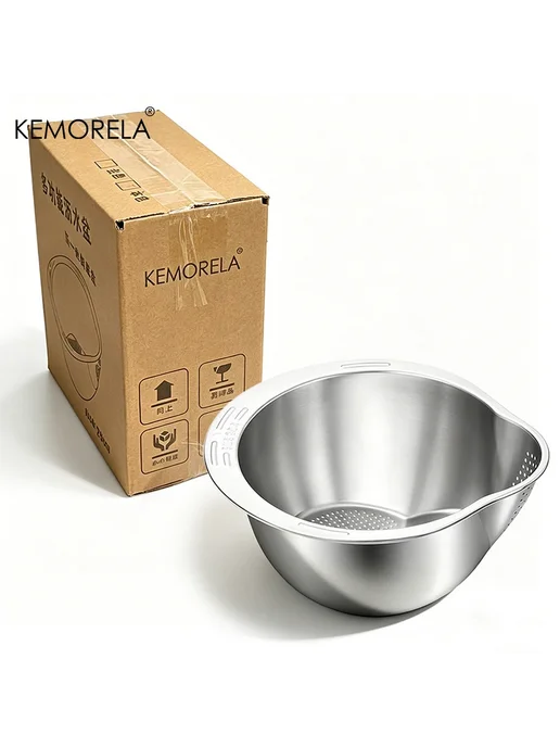 KEMORELA Сито для риса из нержавеющей стали, 26.8x13.5 см, 1PCs, 26.8x13.5 см, 1 шт, фото 5