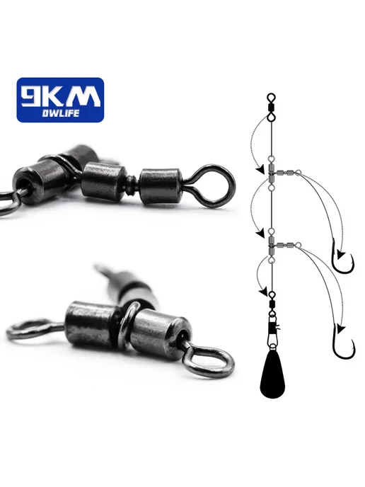 9KM DWLIFE Рыболовные вертлюги тройные, Size-7 26.1mm 137kg, 30 PCs, 137 кг, 30 шт, фото 6