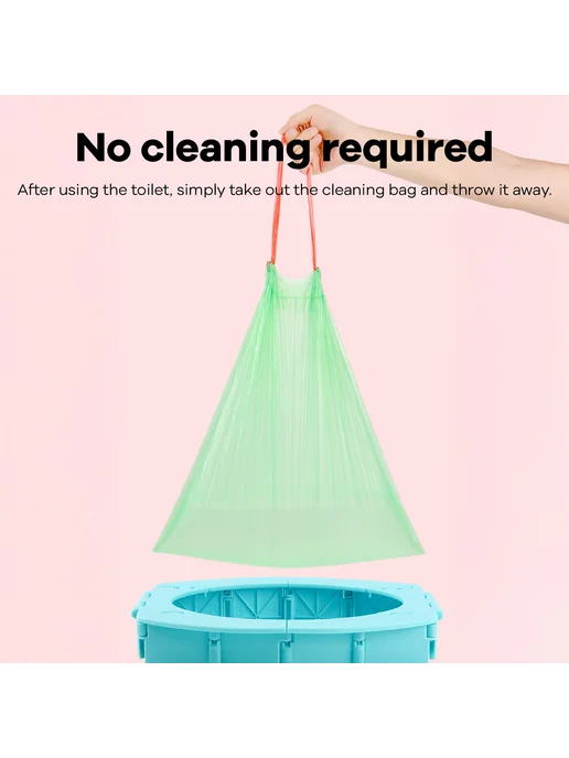 Нет бренда Детский складной портативный горшок Cleaning bags 100pcs, 100 шт, фото 7