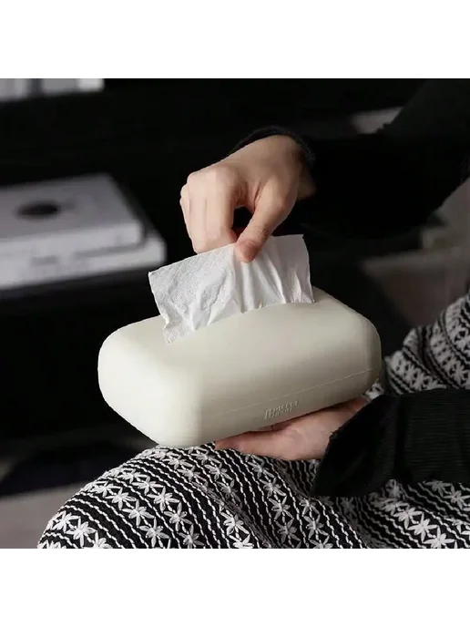 Нет бренда Держатель для салфеток из кожи Белый, Cream Color, белый, фото 3