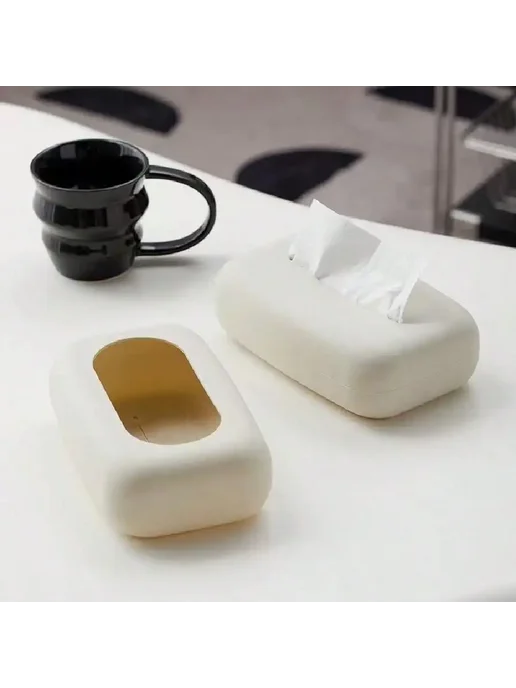 Нет бренда Держатель для салфеток из кожи Белый, Cream Color, белый, фото 4