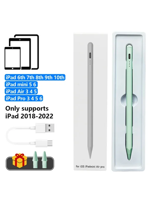 CASEPOKE Стилус для iPad с подавлением ладони Type c green, зеленый