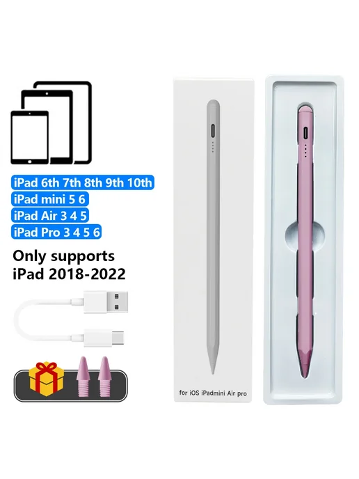 CASEPOKE Стилус для iPad с подавлением ладони Type c green, розовый