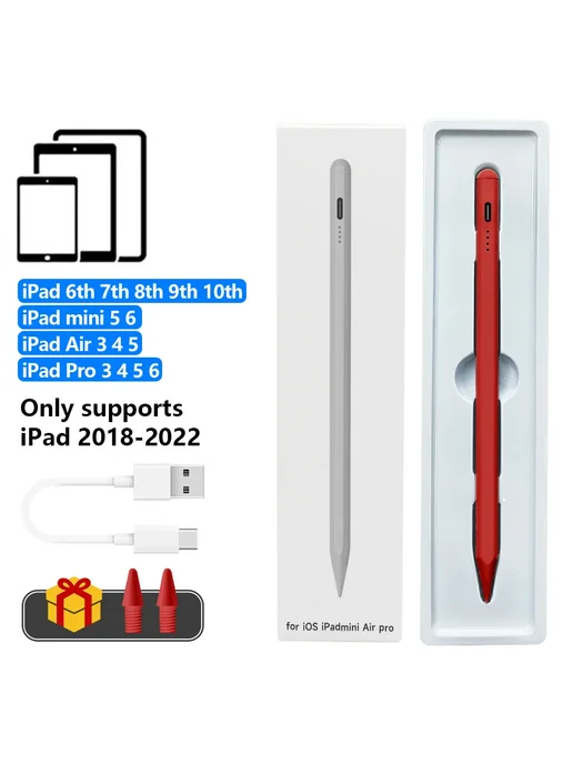 CASEPOKE Стилус для iPad с подавлением ладони Type c green, красный