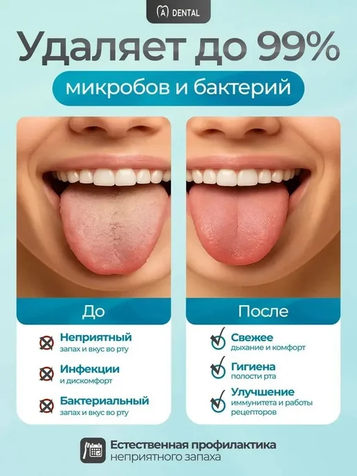 Скребок для языка 2 шт Щетка для языка, 2 шт, фото 2