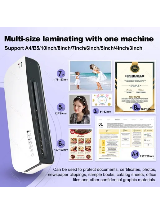 INSTOFC Ламинатор SL289 для формата А4 белый 220В Laminator-, белый, фото 4