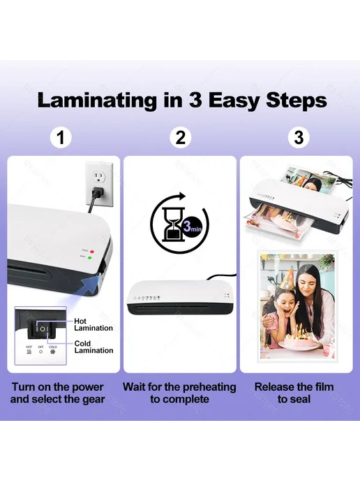 INSTOFC Ламинатор SL289 для формата А4 белый 220В Laminator-, белый, фото 5