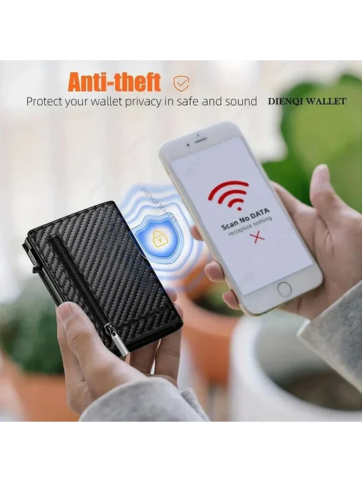 SMILEY SUNSHINE Металлический Кошелек С Защитой От RFID Для Мужчин, Тонкий М, черный, фото 4
