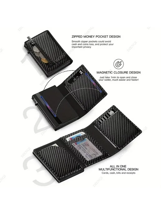 SMILEY SUNSHINE Металлический Кошелек С Защитой От RFID Для Мужчин, Тонкий М, черный, фото 5