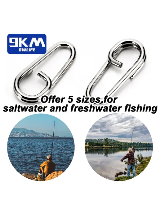 9KM DWLIFE Разъёмные кольца из нержавеющей стали для рыбалки 100Pcs, Si, 100 шт, фото 7