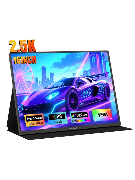 Нет бренда Портативный Монитор ZEUSLAP 16' 2.5K 144 Гц IPS 2560x1600 16, 2560x1600