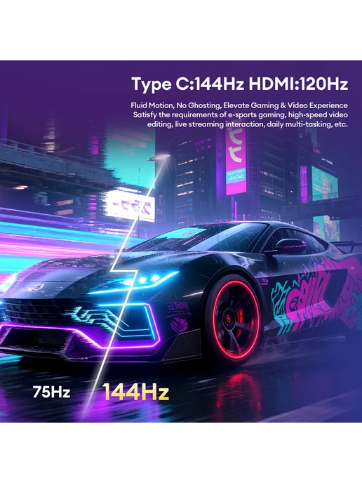 Нет бренда Портативный Монитор ZEUSLAP 16' 2.5K 144 Гц IPS 2560x1600 16, 2560x1600, фото 3