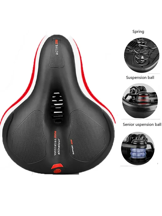 Нет бренда Велосипедное седло MTB красный кожа+губка SR Su Ball Black, черный, фото 3