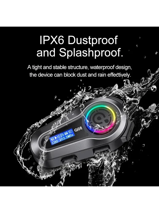 XINOWY Мотоциклетная Bluetooth-гарнитура Q08, Водонепроницаемая По, вариант, фото 7