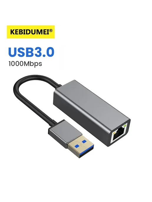 kebidumei USB-C Ethernet-адаптер 10 100 1000 Мбит с 1000M USB3.0 to RJ, вариант
