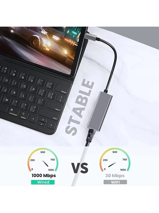 kebidumei USB-C Ethernet-адаптер 10 100 1000 Мбит с 1000M USB3.0 to RJ, вариант, фото 3