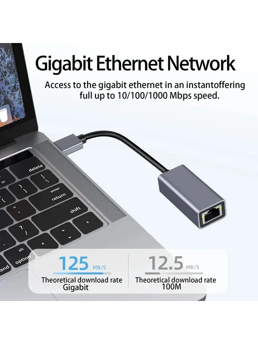 kebidumei USB-C Ethernet-адаптер 10 100 1000 Мбит с 1000M USB3.0 to RJ, вариант, фото 6