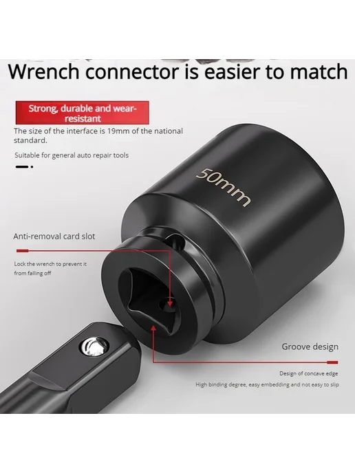 AXE SHAN Набор торцевых головок 3 4 дюйма TC10007 19 mm, 38, фото 5