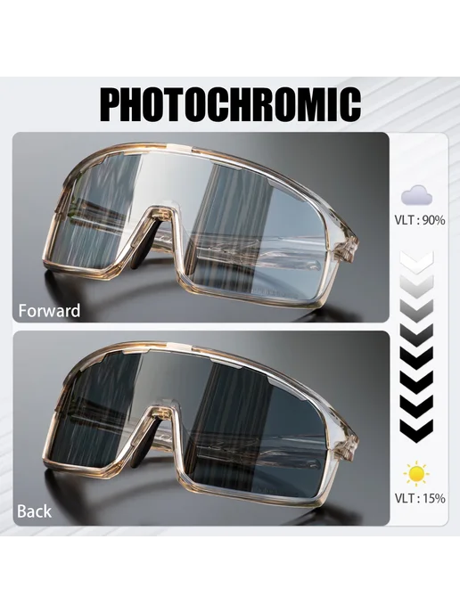 SCVCN Фотохромные Велосипедные Очки UV400 DZ-S145-B-07, вариант, фото 5