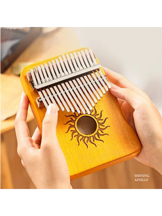HLURU Калимба из клена 21 клавиша Коричневый, black 17 key, зеленый, фото 2