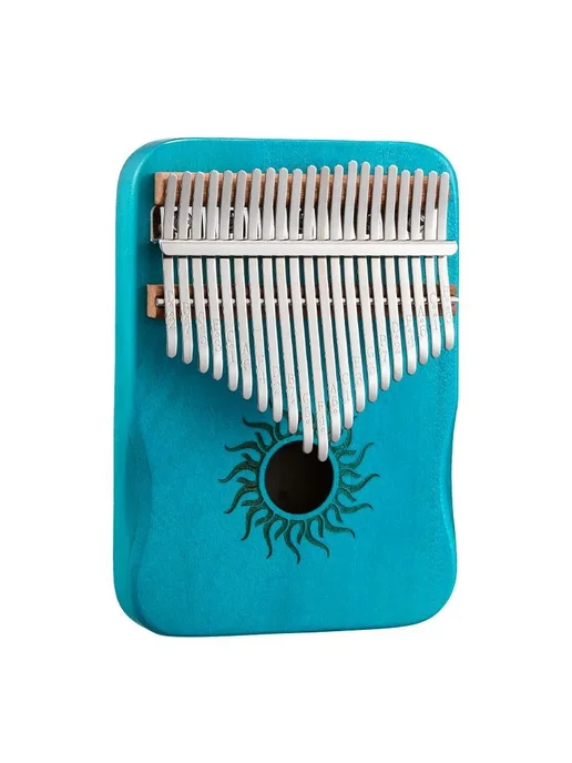HLURU Калимба из клена 21 клавиша Коричневый, black 17 key, синий