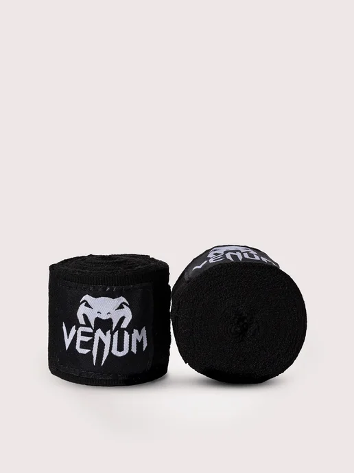 Боксерские бинты Venum Kontact 4 м, черные, 4 м