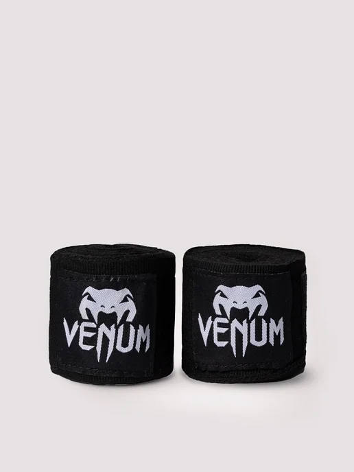 Боксерские бинты Venum Kontact 4 м, черные, 4 м, фото 2