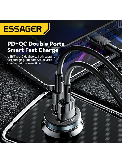 Essager Автомобильное Зарядное Устройство 30W USB C С Быстро, 30 Вт, фото 4