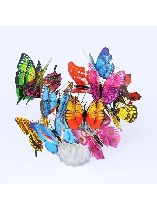 Нет бренда Декоративные бабочки LYJ0309 для сада из ПВХ 20 шт. 7cm 20 P, 20 шт, фото 3