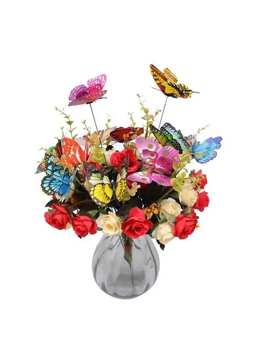 Нет бренда Декоративные бабочки LYJ0309 для сада из ПВХ 20 шт. 7cm 20 P, 20 шт, фото 6