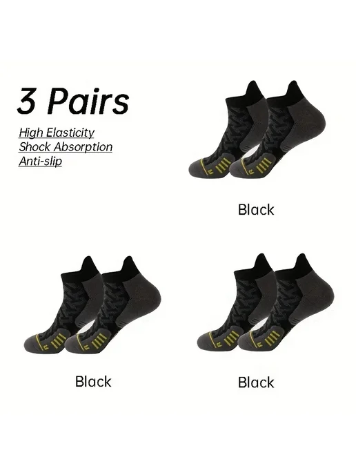 WRELS Беговые носки 3 пары 3pairs black, черный