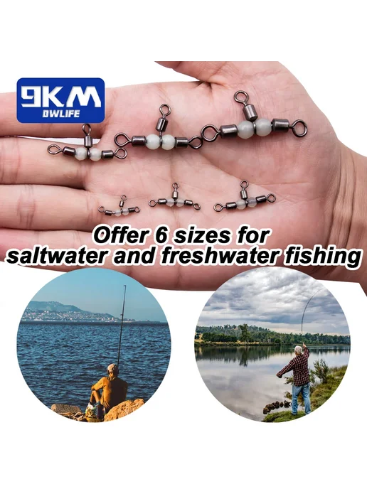 9KM DWLIFE 3-ходовые вертлюги для морской рыбалки 60 Pcs, Si, 30 шт, фото 7