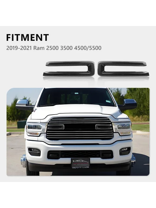 Нет бренда Декор решетки Dodge RAM 2500 3500 2019-2024, белый, красный, фото 3