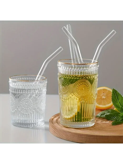 Нет бренда Стеклянные трубочки для напитков, набор из 5 штук, вариант, фото 7