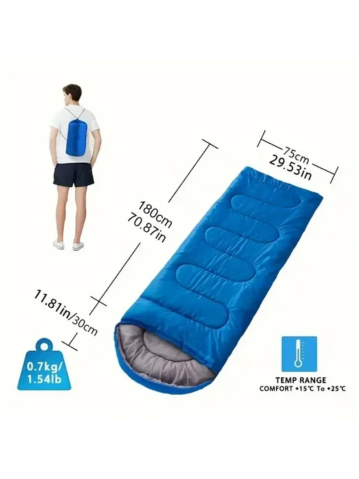 Спальный мешок из хлопка -10°C Navy Blue 0.7 kg, 700 г, фото 5