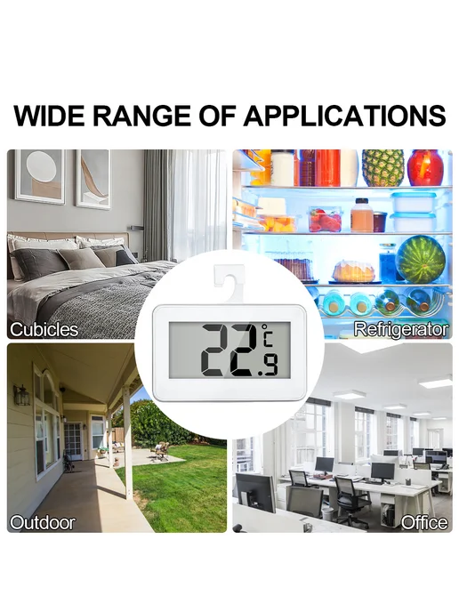 Термометр для холодильника LCD, цифровой, комнатный, белый, фото 5