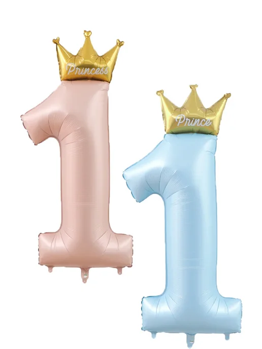EACH PARTY Воздушный шар 42 дюйма розовый голубой цифра 1 P, голубой, фото 2
