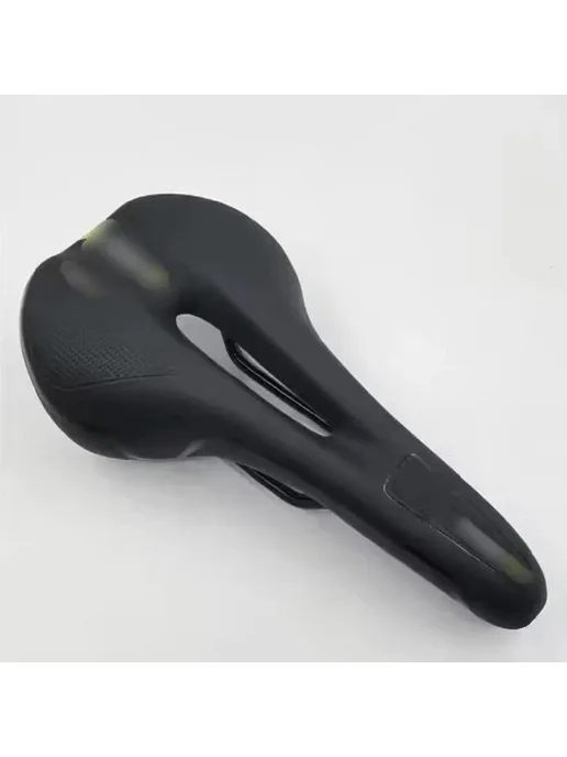 Нет бренда Велосипедное седло PU кожа Black yellow, черный